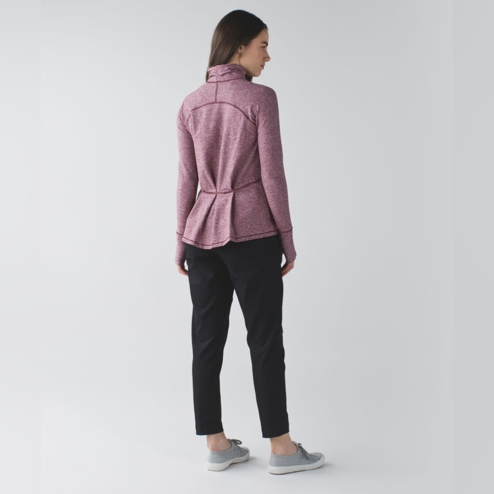 Lululemon Warm Your Core Long Sleeve Tee Heathered Bordeaux Drama Size 8